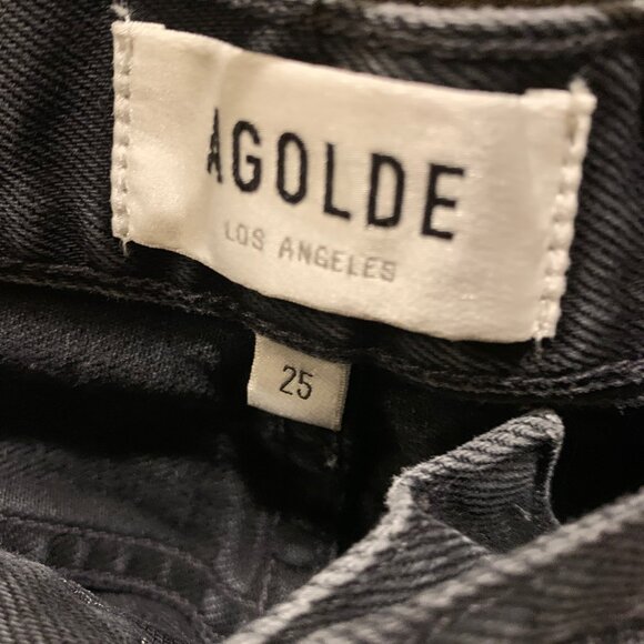 AGOLDE Cherie High Rise Straight Jeans Very Dark Grey Size 25 - Picture 5 of 8